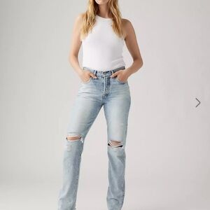 Levi's 501 Original Fit Light Blue wash Straight Leg Jeans 26x 30